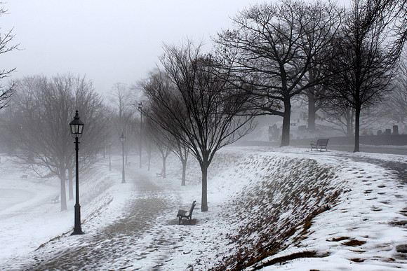 'Foggy Winter Morning' - Bartlett Mall - Newburyport ,MA